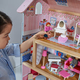 Doll Cottage with Furniture for kids (Model 1) - Top-Down View