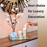 Tray Gold Mirror Decorative for Storage Jewelry and Makeup accessories - Side View