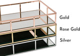 Tray Gold Mirror Decorative for Storage Jewelry and Makeup accessories - Top-Down View