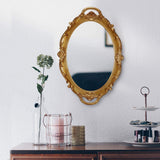 Antique Gold Oval Vintage Carved Wall Mirror - 25 x 38 cm Decorative Accent for Living Room and Bedroom