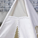 5 Poles Giant Kids Teepee Tent (Natural Canvas) - Top-Down View