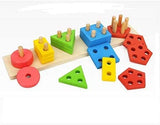 Wooden Educational Preschool Blocks Puzzle for 3 to 5 Year Old Kids Toys - Front View