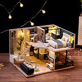 Dollhouse Miniature with Furniture Kit Plus Dust Proof and Music Movement - Cozy time (Valentine's Day Gift Idea)