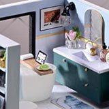 Dollhouse Miniature with Furniture Kit Plus Dust Proof and Music Movement - Cozy time (Valentine's Day Gift Idea)