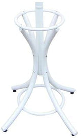 CARLA HOME Elegant White Wooden Coat Rack with 12 Hooks and Umbrella Stand - Top-Down View