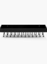 Wall Mount Hanging Jewellery Organiser Holder with 23 Hooks (Black) - Top-Down View