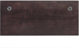 Elegant Brown Wooden Coat Rack with Dual Leather Trays