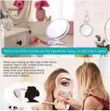 20X Magnifying Hand Mirror Two Sided Use for Makeup Application, Tweezing, and Blackhead/Blemish Removal (15 cm) - Rear View