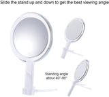 20X Magnifying Hand Mirror Two Sided Use for Makeup Application, Tweezing, and Blackhead/Blemish Removal (15 cm Silver) - Side View