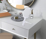 20X Magnifying Hand Mirror Two Sided Use for Makeup Application, Tweezing, and Blackhead/Blemish Removal (15 cm Silver) - Top-Down View
