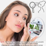 20X Magnifying Hand Mirror Two Sided Use for Makeup Application, Tweezing, and Blackhead/Blemish Removal (15 cm Silver) - 45-Degree Angle