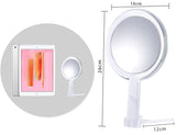 20X Magnifying Hand Mirror Two Sided Use for Makeup Application, Tweezing, and Blackhead/Blemish Removal (15 cm Silver) - Close-Up Angle