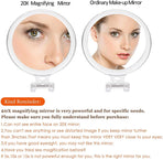 20X Magnifying Hand Mirror Two Sided Use for Makeup Application, Tweezing, and Blackhead/Blemish Removal (12.5 cm Black)