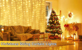 USB Powered 300 LED Curtain String Light with 8 Modes and Remote Control for Bedroom Party Wedding Decorations - Low Angle
