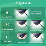 100 Waterproof LED Motion Sensor Solar Security Lights Outdoor (2pack) - Side View