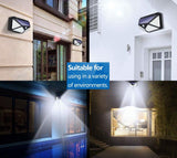 100 Waterproof LED Motion Sensor Solar Security Lights Outdoor (2pack) - Close-Up Angle