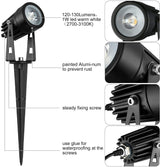 3 x LED Spotlights Powered Solar Garden Lights Outdoor Waterproof (Warm White) - Rear View