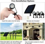 3 x LED Spotlights Powered Solar Garden Lights Outdoor Waterproof (Warm White) - Close-Up Angle