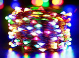 20m 200 LED Waterproof Solar String Lights with 8 Modes for Home and Garden Decor - Front View