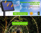 20m 200 LED Waterproof Solar String Lights with 8 Modes for Home and Garden Decor - 45-Degree Angle