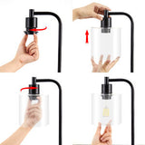 2x Pack Industrial Table Lamp with 2 USB Port for Bedside Nightstand Desk and Living Room Office (Bulb not Included) - Close-Up Angle