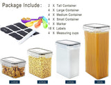 14 Pieces Airtight Food Storage and BPA Free Plastic with Easy Lock Black Lids Labels for Kitchen - Side View