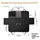 Waterproof Dog Seat Cover with View Mesh and Scratch Prevent Antislip for Trucks ,Cars and SUV - Front View