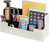 Modern Multi-Functional Desk Organizer Caddy (White)