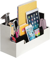 Modern Multi-Functional Desk Organizer Caddy (White) - 45-Degree Angle