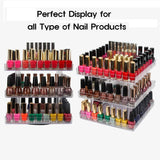 3 Tier 360 Rotating Display Rack Organizer Stand for Clear Nail Polish and Makeup Cosmetics with Acrylic Guard - Side View