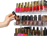 3 Tier 360 Rotating Display Rack Organizer Stand for Clear Nail Polish and Makeup Cosmetics with Acrylic Guard - Top-Down View