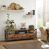 Modern Wooden TV Cabinet Holds TVs - Side View