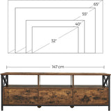 Modern Wooden TV Cabinet Holds TVs - Rear View