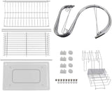 Metal Dish Drying Rack Kitchen-2-Tier with Drain Board - 45-Degree Angle