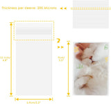 100 Packs Photocard Sleeves, 200Microns Kpop (Sealable) - Front View