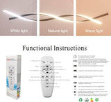 Modern LED Chandelier Lighting Lamps Bedroom Kitchen (Black, L80cm Pendant) - Front View