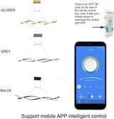 Modern LED Chandelier Lighting Lamps Bedroom Kitchen (Black, L80cm Pendant) - Side View
