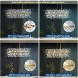Modern Crystal Chandelier Firework, 12 Lights - Side View