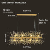 Modern Crystal Chandelier Firework, 12 Lights - Top-Down View
