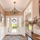 French Country Chandelier, 6 Lights, Rustic - Rear View