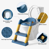 Potty Training Seat Step, Stool Ladder, Kids Boys Girls (Yellow) - Side View