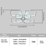 Modern LED Ceiling Light Dimmable with Remote Control - 45-Degree Angle