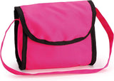 Foldable Dolls Pram with Height-Adjustable Handle and Shoulder Bag, Stable, Pink - Side View