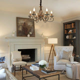 Rustic Chandeliers,6 -Light , French Country - Side View