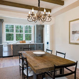 Rustic Chandeliers,6 -Light , French Country - Rear View