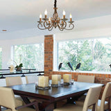 Rustic Chandeliers,6 -Light , French Country - Low Angle