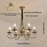 Rustic Chandeliers,6 -Light , French Country - Extra Image