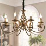 Rustic Chandeliers, 8-Light , French Country ,Vintage Iron - Front View