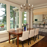 Rustic Chandeliers, 8-Light , French Country ,Vintage Iron - 45-Degree Angle