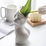 Feminine Body Vase Ceramic Home Decor - Top-Down View
